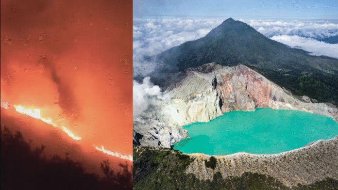 Api Sudah Merambat ke Jalur Pendaki pada Kebakaran di Gunung Ijen