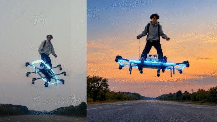 Bisa Sebrangi Sungai! Pemuda China ini Bikin Hoverboard Bagaikan Green Goblin